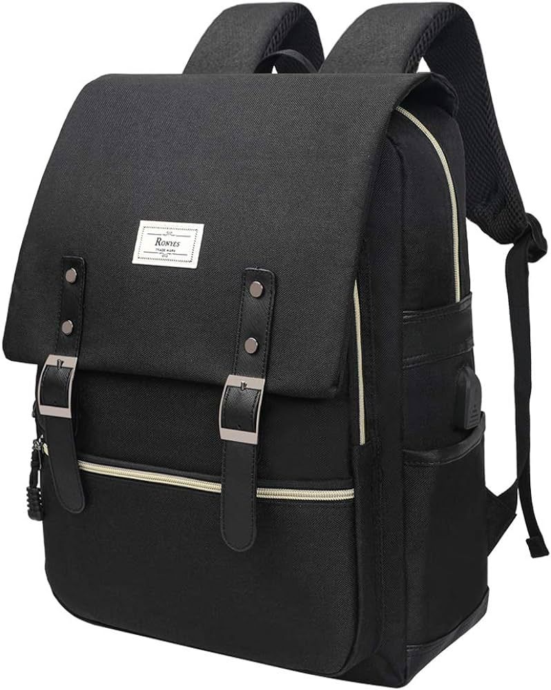 Ronyes Laptop Backpack for Women Unisex Black Backpack for School College 15.6’’ Travel Backp... | Amazon (US)