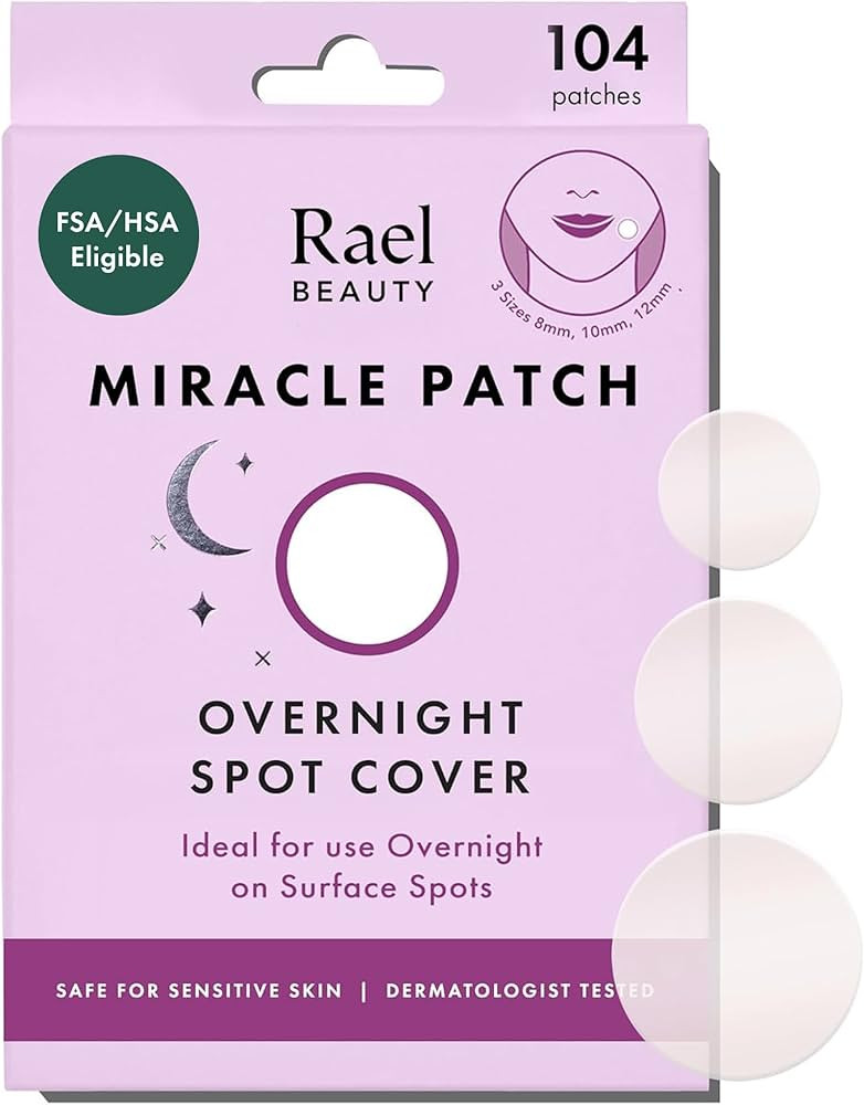 Rael Pimple Patches - Miracle Overnight Spot Cover, Thicker & Extra Adhesion, Hydrocolloid Acne T... | Amazon (US)