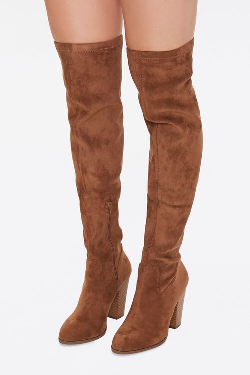 Over-the-Knee Block Heel Boots | Forever 21 (US)