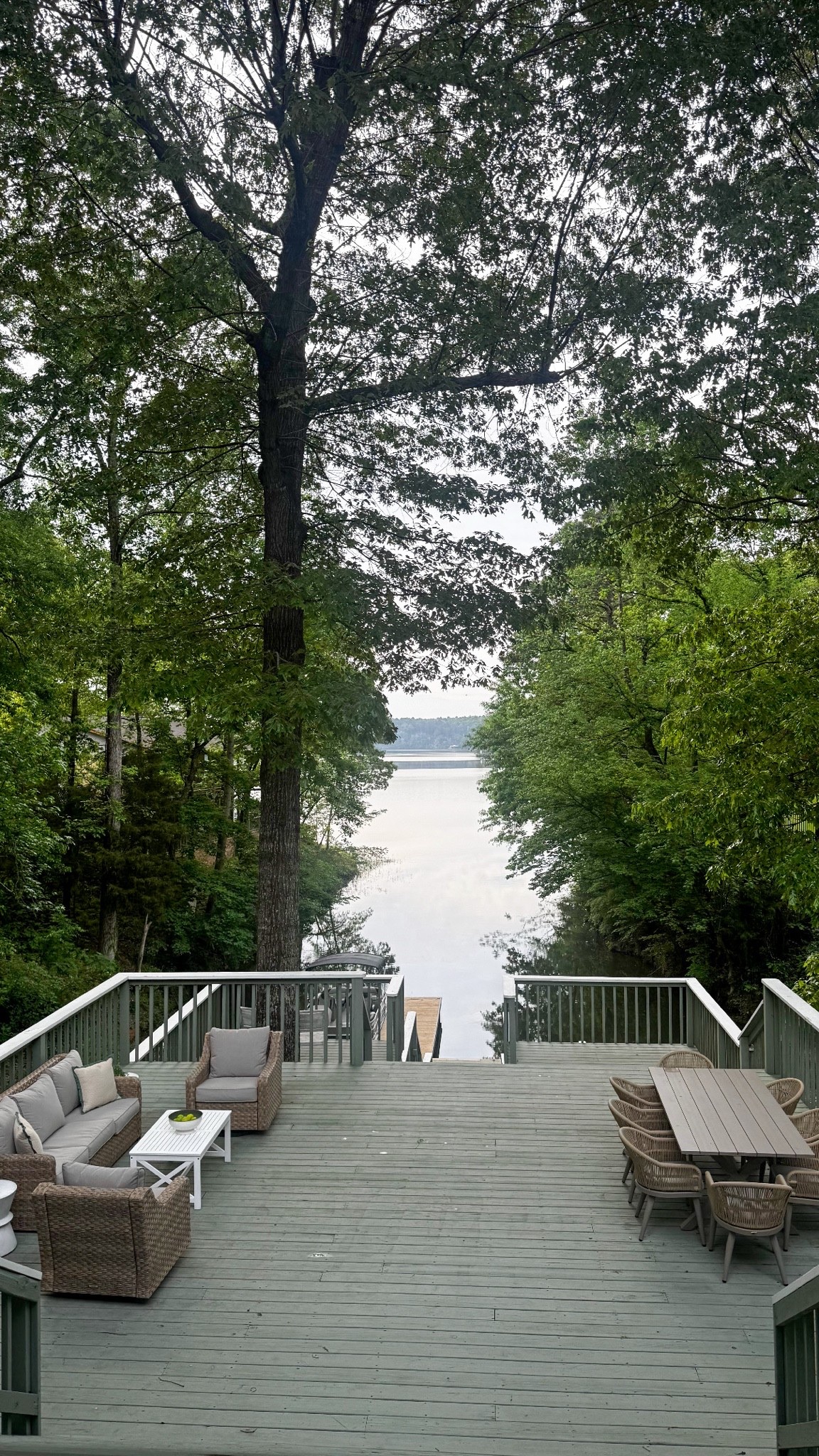 Lake patio furniture! Aluminum dining set and rattan Walmart lounge set we love!