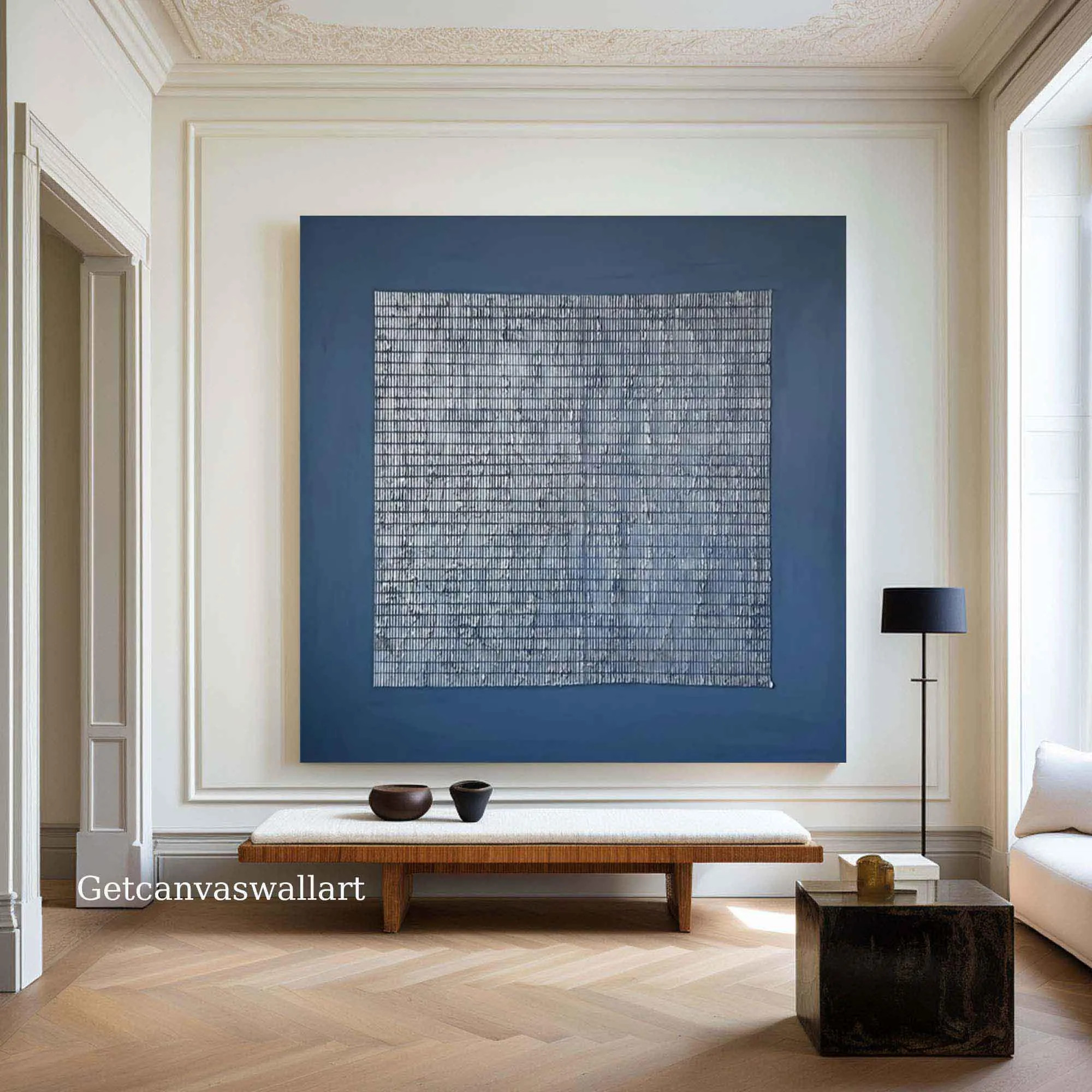 Navy Blue Textured Painting Modern Abstract Wall Art Luxury Minimalist Artwork | Etsy (Global)