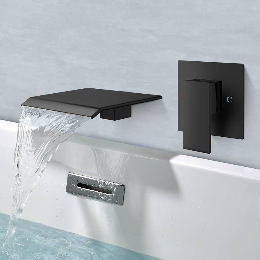 Aolemi Tub Faucet Waterfall Bathtub Faucets Wall Mount Tub Filler Bathroom Sink Single Handle wit... | Amazon (US)