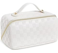 BIVIZKU Large Capacity Makeup Bags Portable Travel Cosmetic Bags Open-Flat Toiletry Waterproof Ba... | Amazon (US)