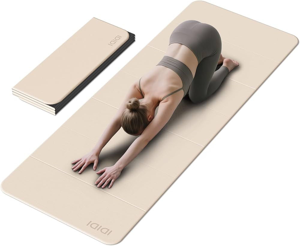 Foldable Yoga Mat Extra Thick & Large (74" x 31.5" x 0.32"), Double-Sided Non Slip & Lightweight ... | Amazon (US)
