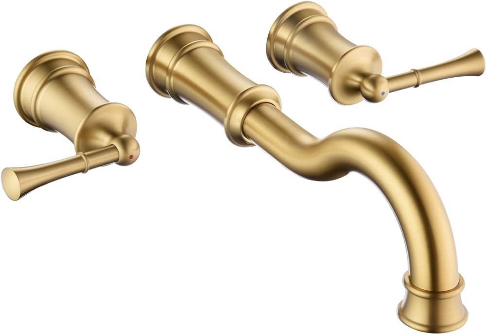 WINKEAR Roman Bathtub Faucet Wall Mount Widespread Tub Filler with Rough-in Valve 3 Holes 2 Lever... | Amazon (US)