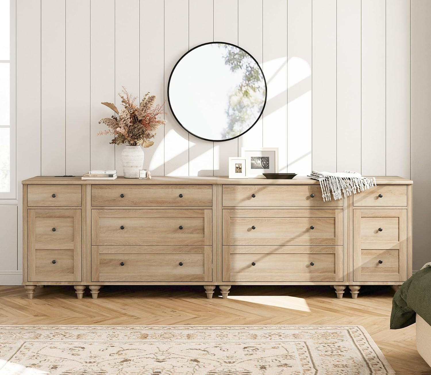 WAMPAT Dresser for Bedroom with 8 Drawers and 2 Storages, Nightstands with Charging Station for L... | Amazon (US)