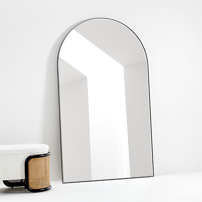 Edge Extra-Large Black Arch Oversized Floor Mirror + Reviews | Crate & Barrel | Crate & Barrel