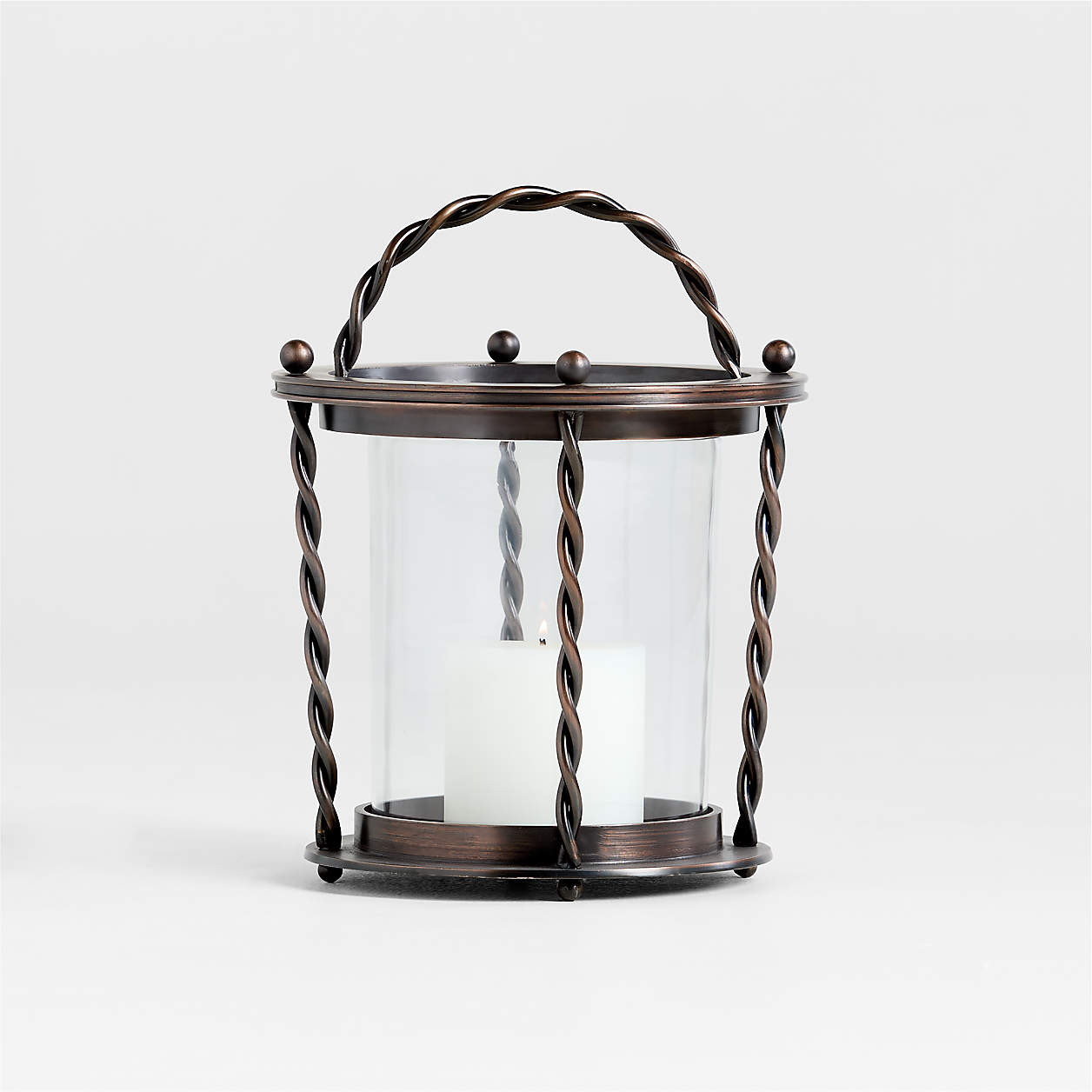 Langdon Burnished Bronze Indoor/Outdoor Lantern 16" by Jake Arnold | Crate & Barrel | Crate & Barrel