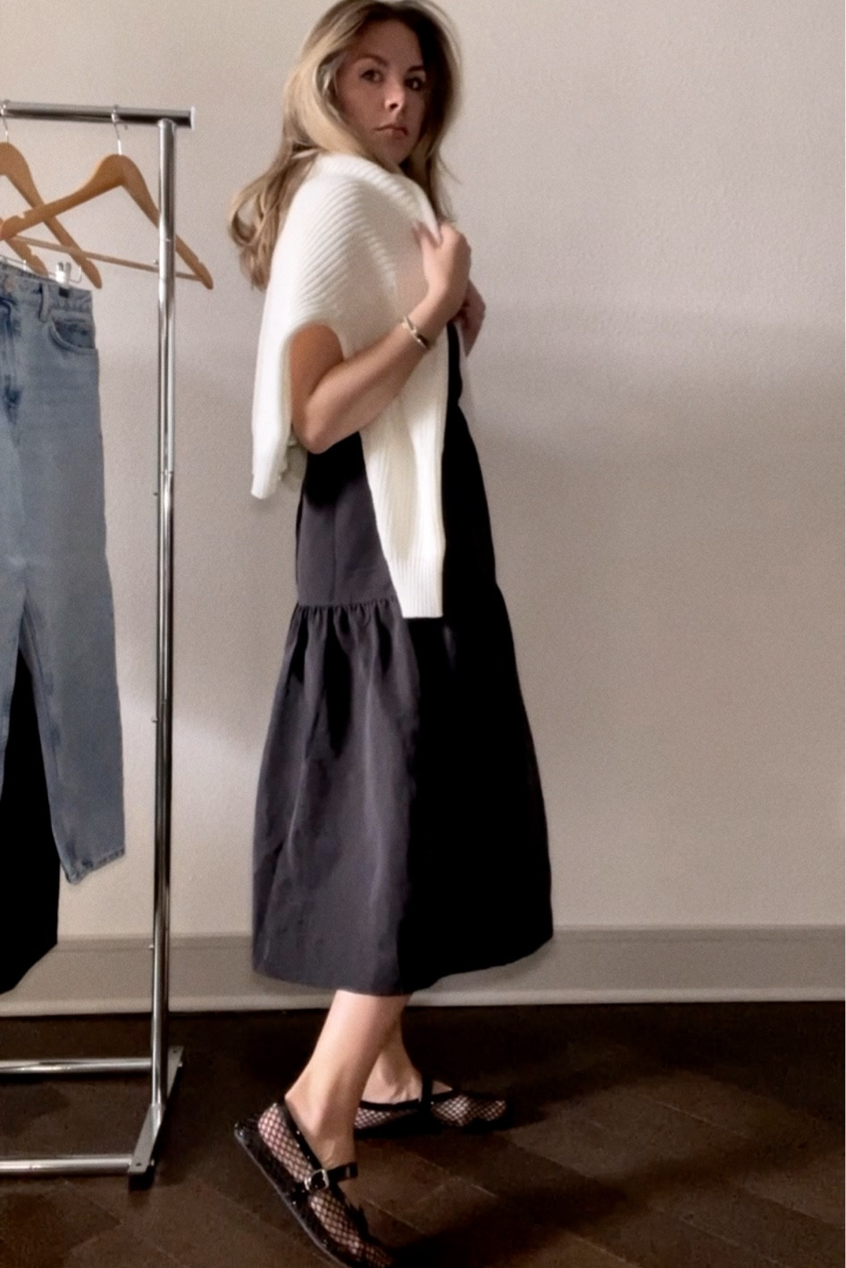 Black spring dress with knit sweater // budget friendly #WalmartPartner #liketkit @WalmartFashion #WalmartFashion

#LTKfindsunder50