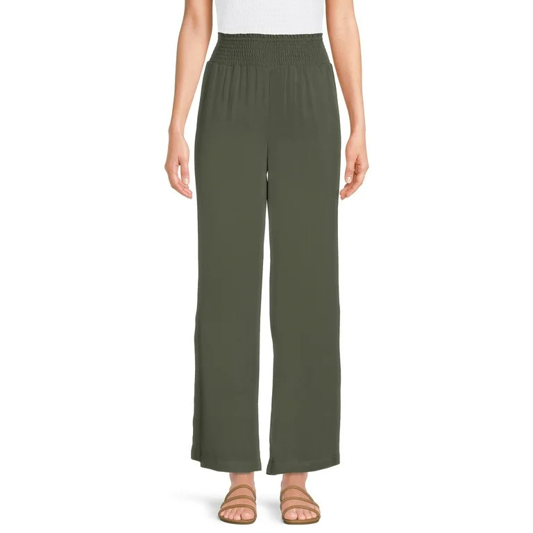 No Boundaries Juniors Wide Leg Pants with Smocked Waist, Sizes XS-XXXL | Walmart (US)