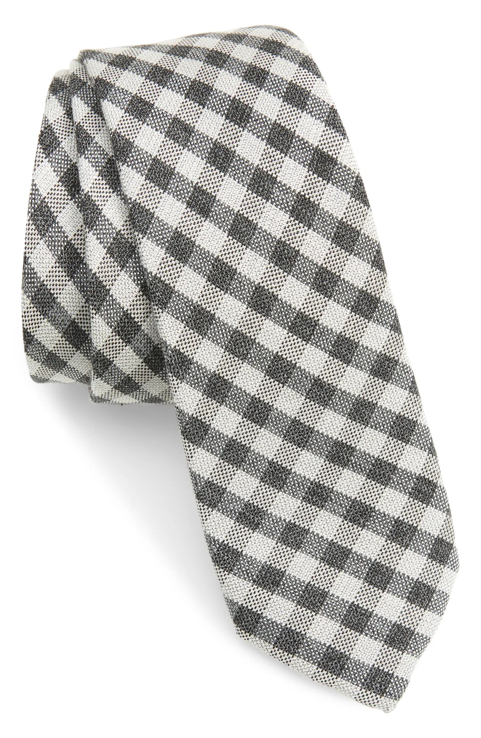 Gingham Cotton & Silk Skinny Tie | Nordstrom