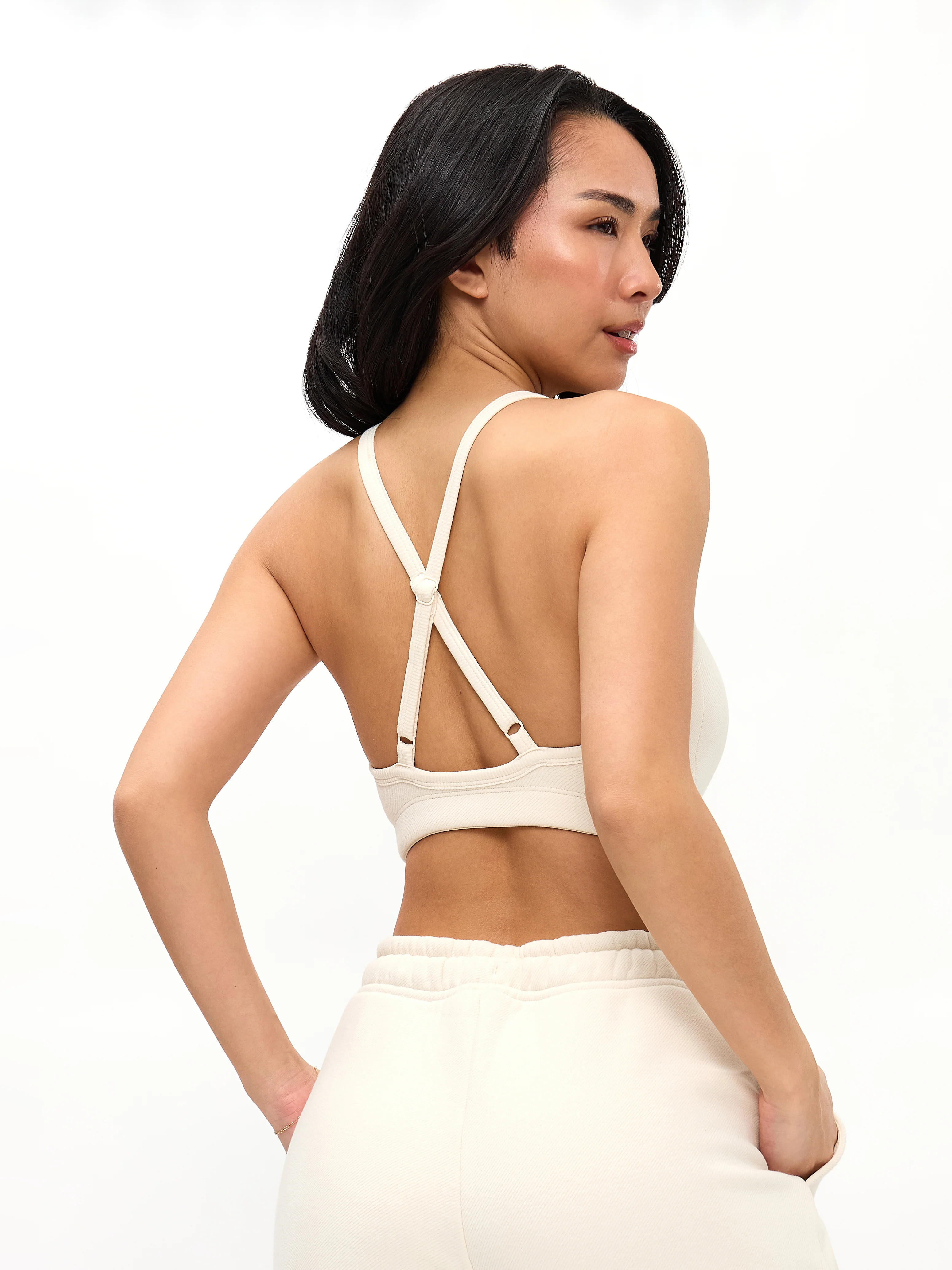 Plush Fleece Bralette - Oat Milk XXS | Buffbunny