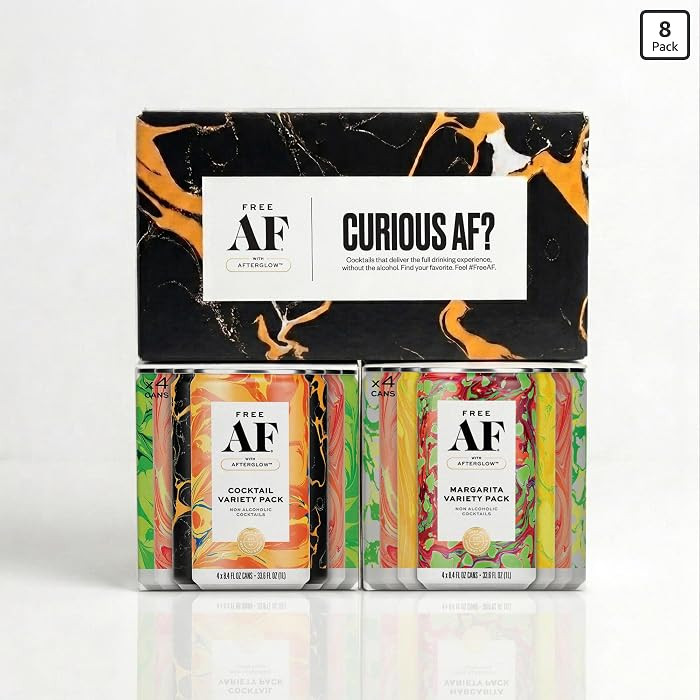 Free AF Non-Alcoholic Cocktail Tasting Pack, 8 Pack | Amazon (US)