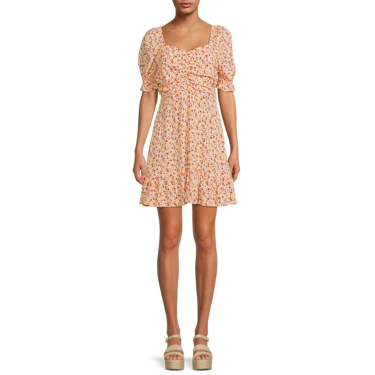 No Boundaries Juniors’ Puff Sleeve Dress | Walmart (US)