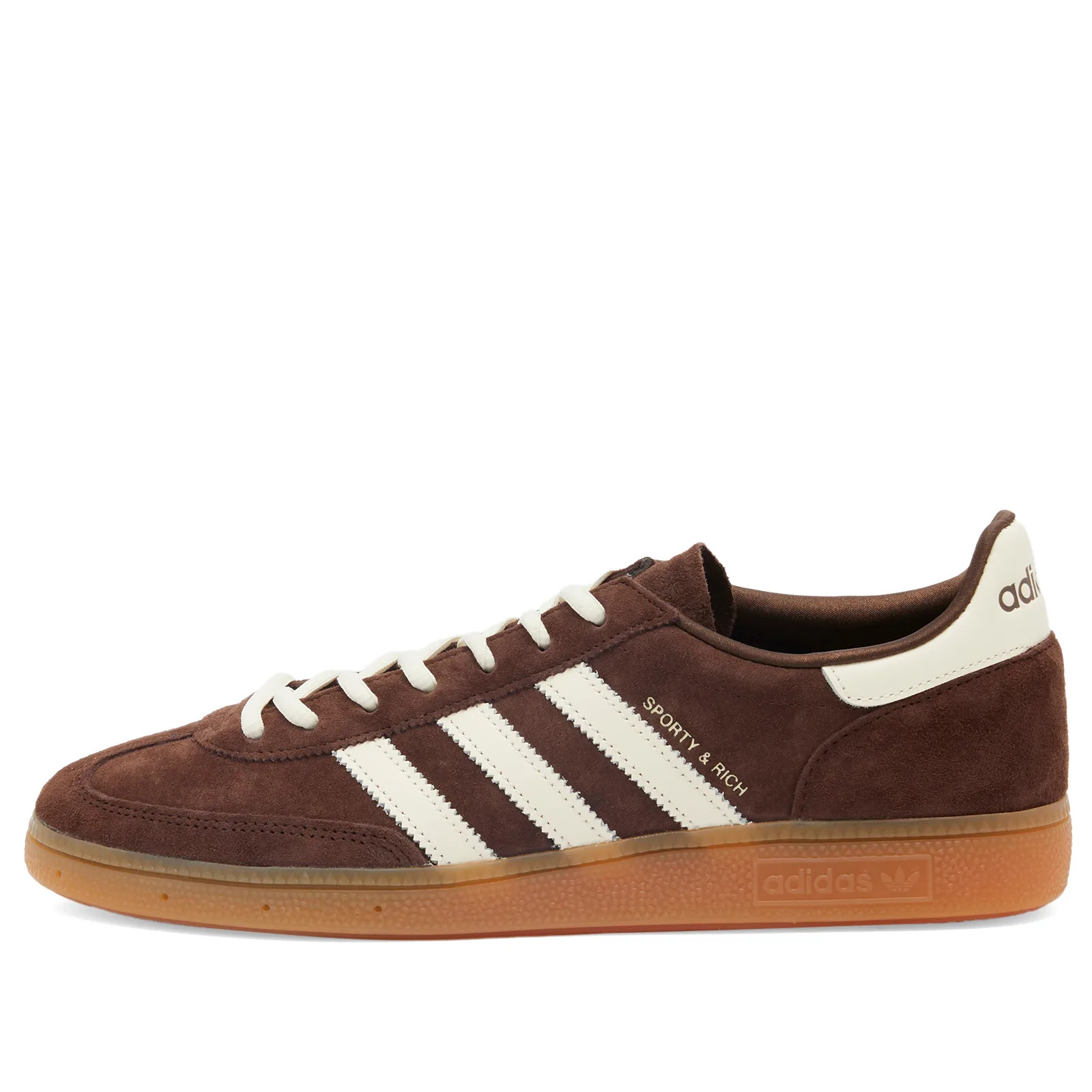 Adidas X Sporty & Rich Handball Spezial Sneakers in Auburn/Cream White/Gum, Size UK 7 | END. Clothing
