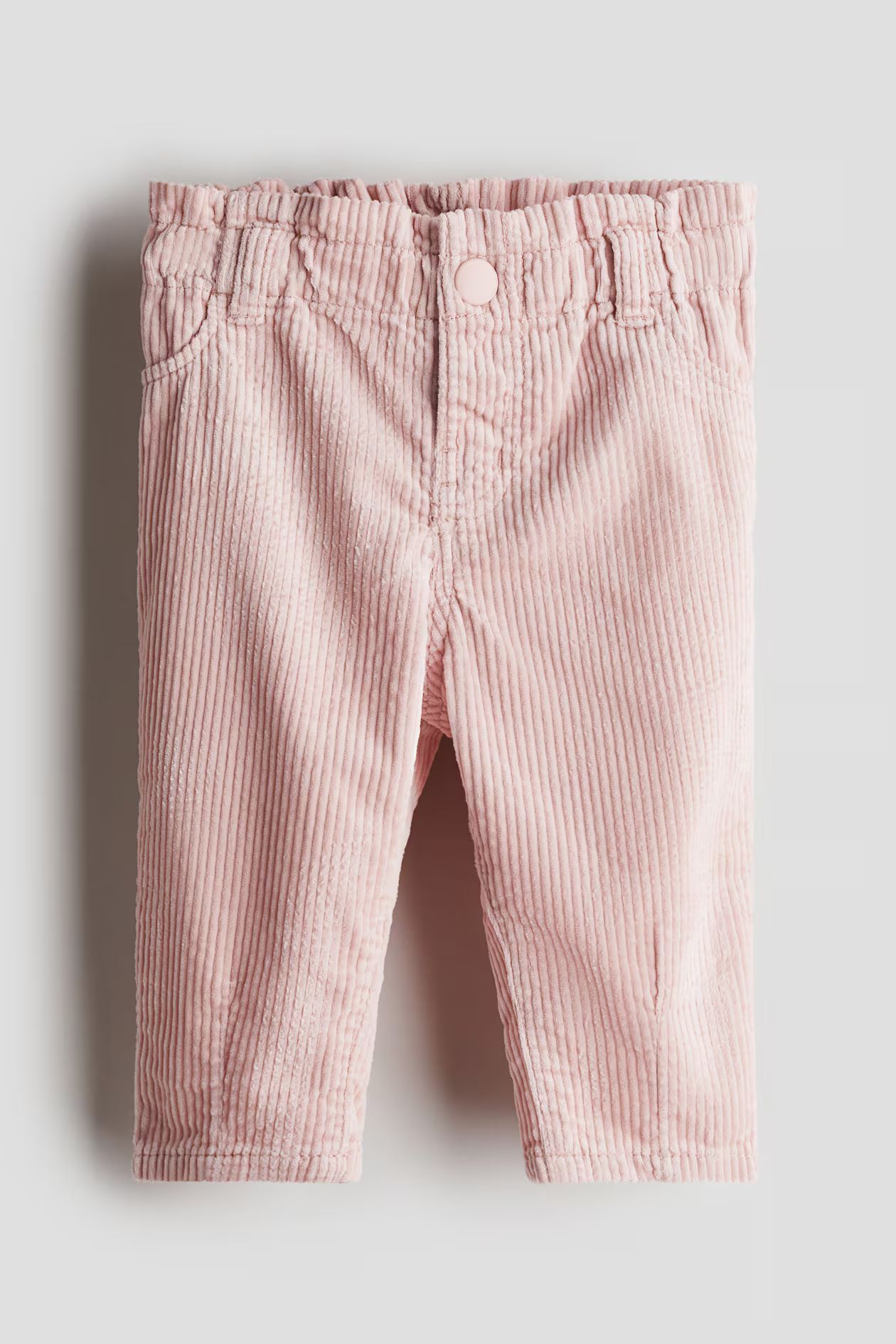 Cotton Corduroy Pants - Regular waist - Long - Light pink - Kids | H&M US | H&M (US + CA)