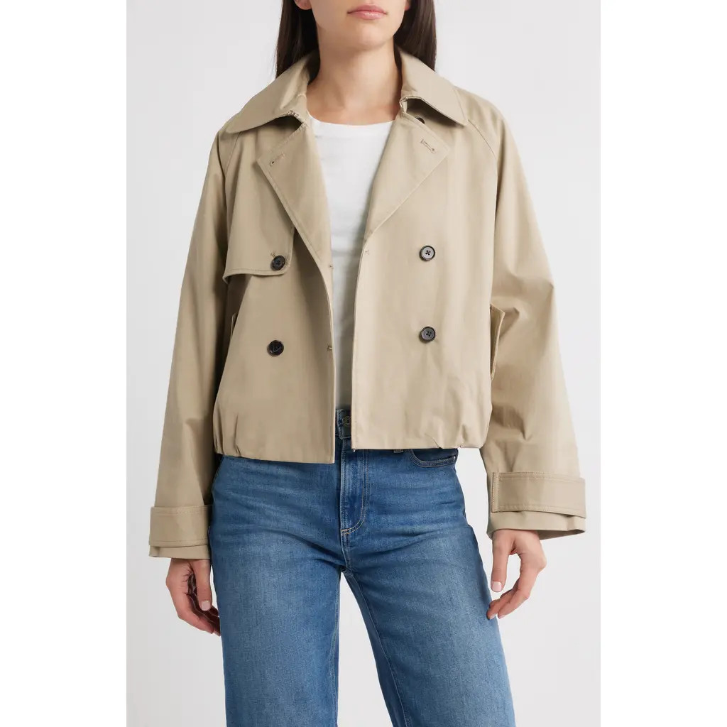 Rails Jett Crop Trench Coat in Taupe at Nordstrom, Size Large | Nordstrom