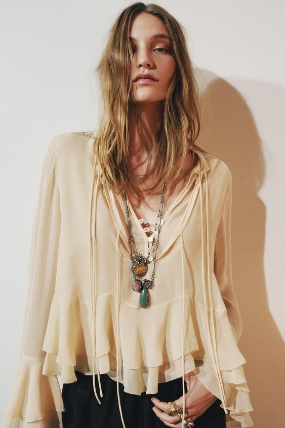 ZW COLLECTION RUFFLE SHIRT | Zara AU