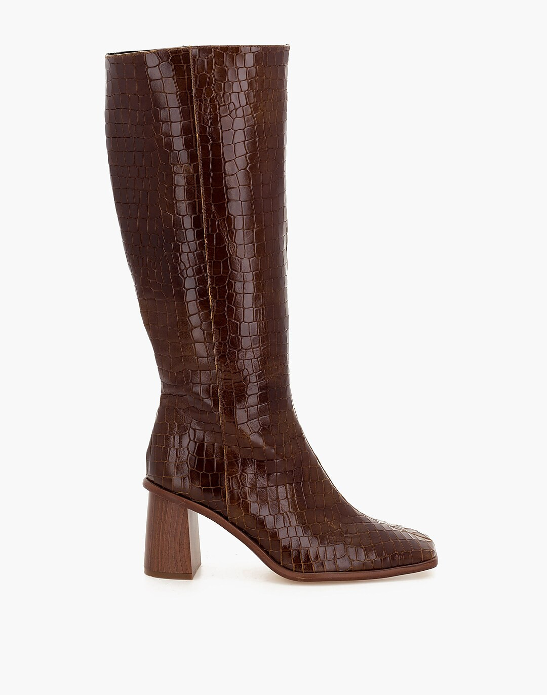 ALOHAS Leather East Knee-High Boots in Crocodile Embossed | Madewell