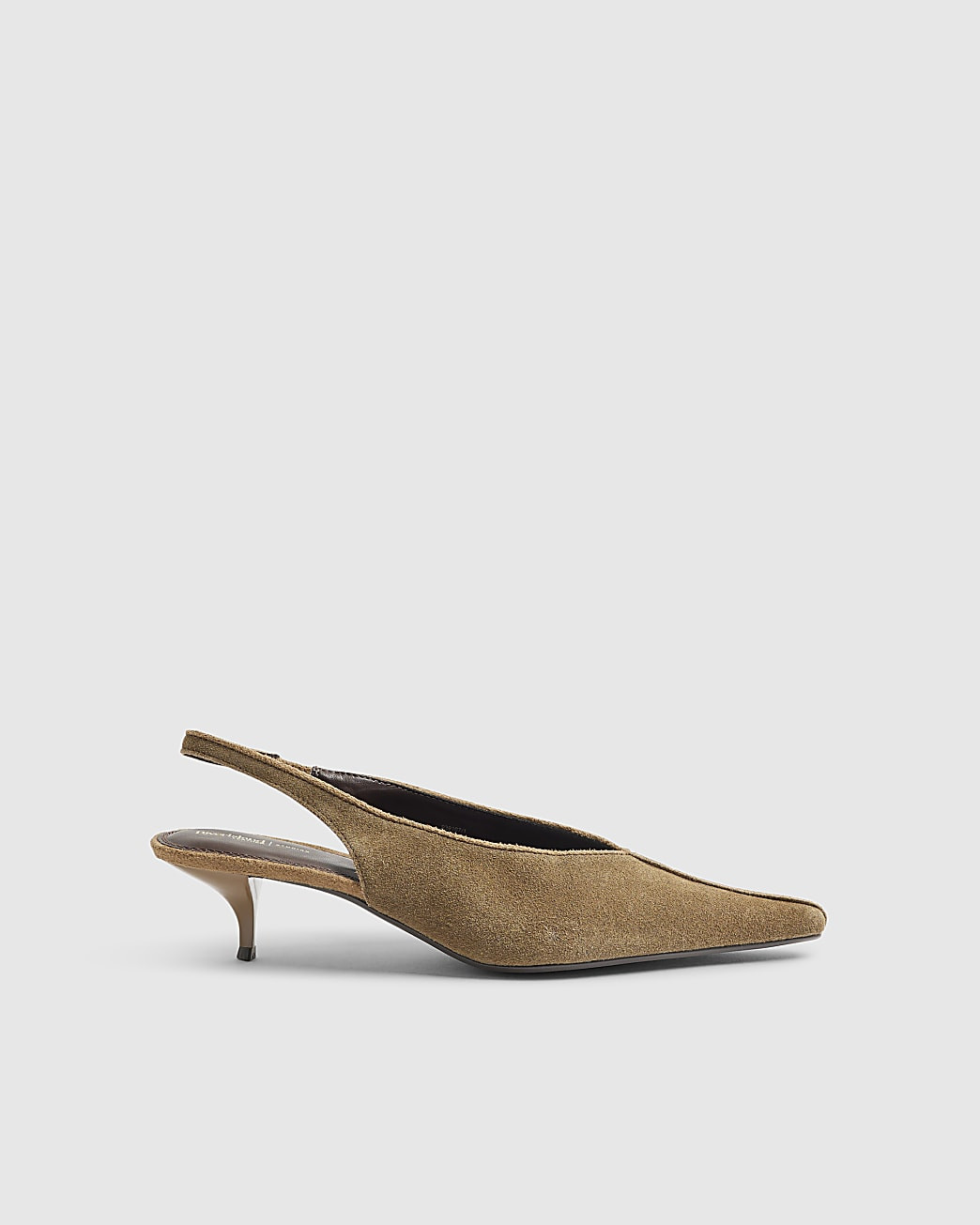 Brown Suede Slingback Kitten Heels | River Island UK & IE