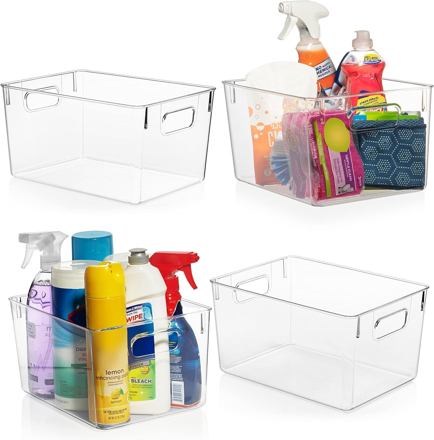 ClearSpace Clear Plastic Storage Bins – Pantry Organizers & Storage Containers, Cabinet Organiz... | Amazon (US)