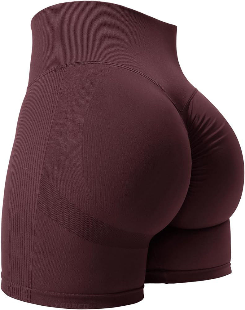 YEOREO Women High Waist Workout Yoga Gym Smile Contour Seamless Cycling Shorts | Amazon (US)