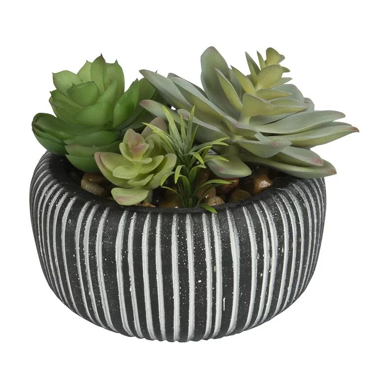 Better Homes & Gardens 4.72" H Artificial Succulent Plant in Stone Pot, Multi-Color - Walmart.com | Walmart (US)