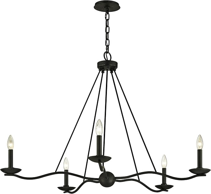 Troy Lighting F6305 Sawyer Five Light Chandelier, Forged Iron | Amazon (US)