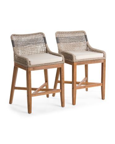 Set Of 2 Indoor Outdoor Rope Counter Stool | TJ Maxx