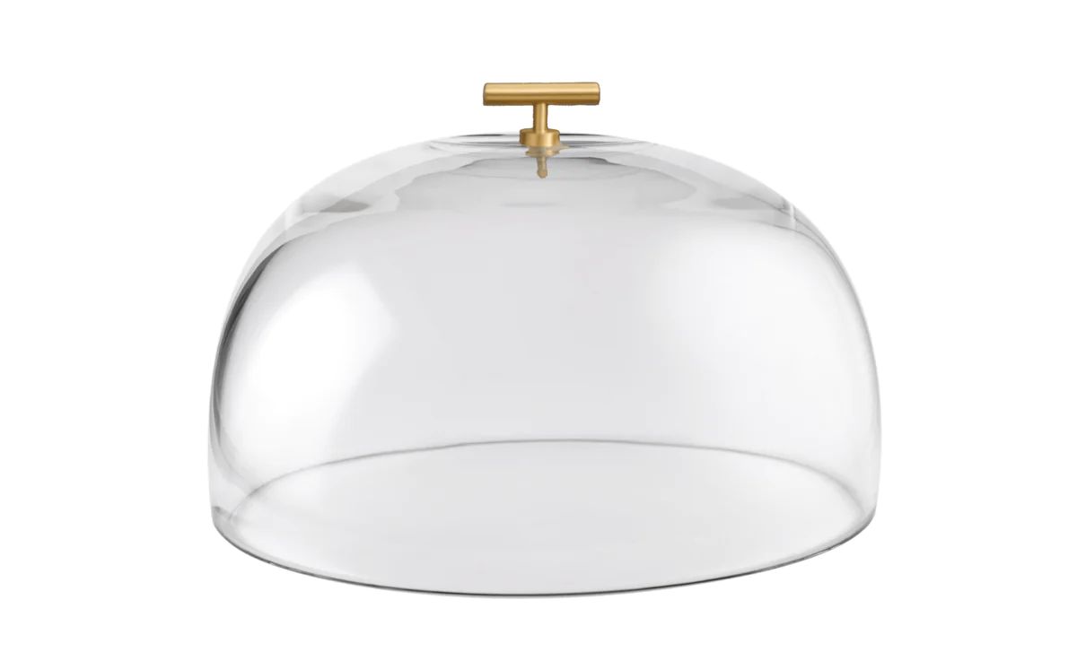 Glass Dome | 11 inches | Gold T Handle | Sophistiplate