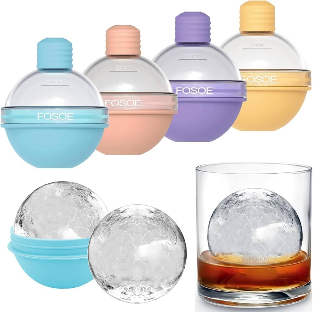 Ice Ball Maker Molds, Round Ice Cube Tray, Sphere Whiskey Ice Mold - 2.5 Inch Round Ice Cube Mold... | Amazon (US)