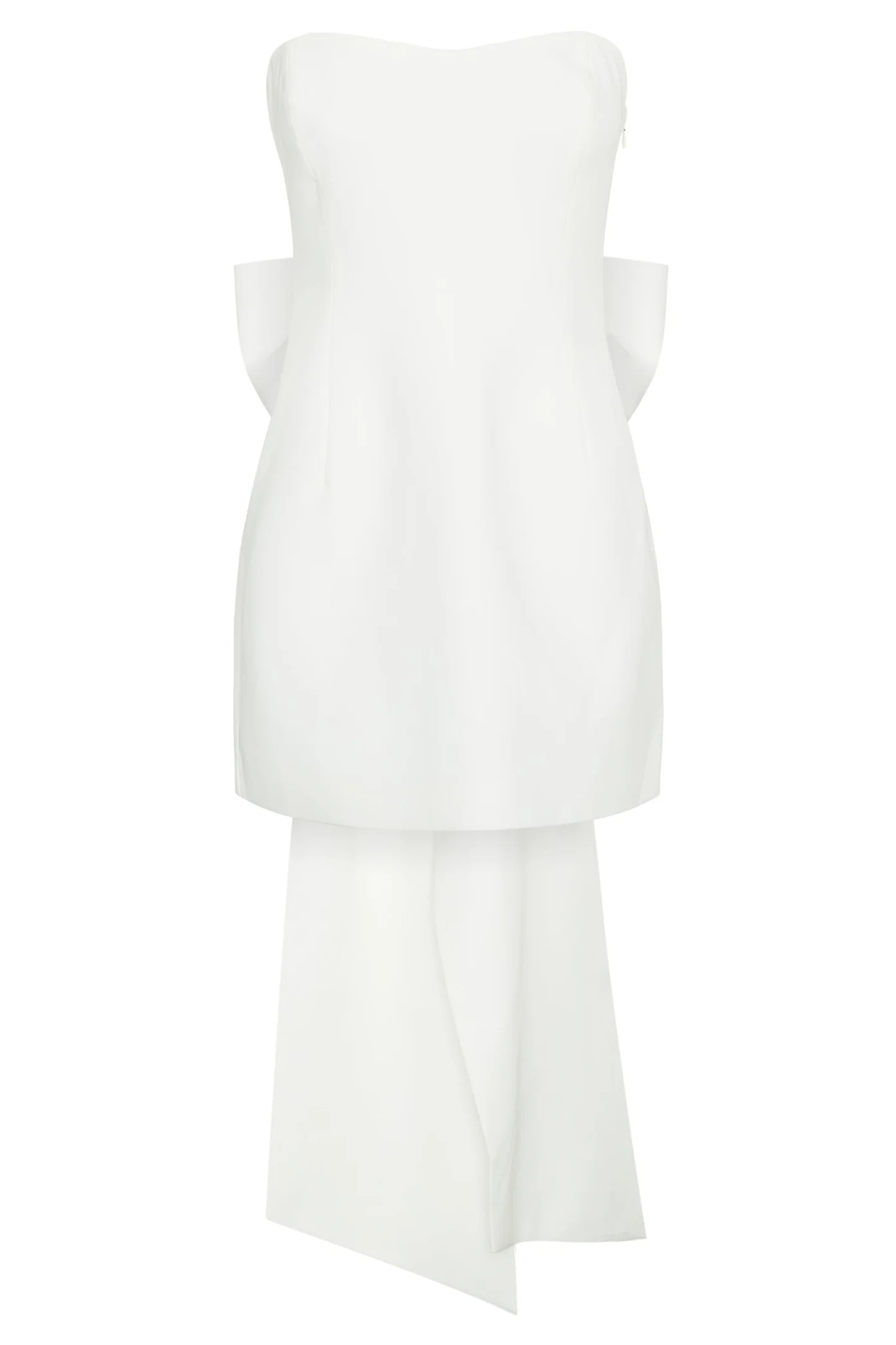 Strapless Bow Mini Dress - White | MESHKI US