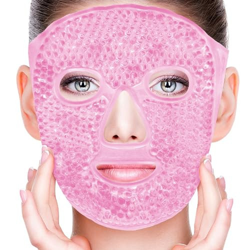 CONBELLA Cold Face Eye Masks Ice Face Mask Hot Cold Compress for Dark Circles, Puffiness, Migraines, Headache, Stress, Redness, Cooling Face Masks for Women Man, Skin Care | Amazon (US)