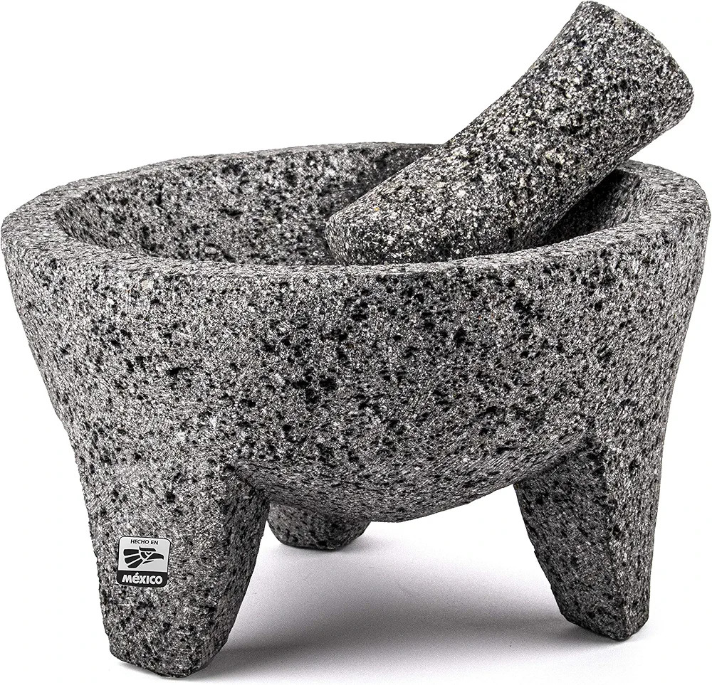 Genuine Handmade Mexican Mortar and Pestle, Molcajete de Piedra Natural Volcanica Stone, Heavy & ... | Amazon (CA)