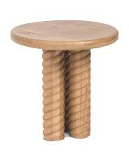 22x22 Solid Oak Wood Treccia Side Table | TJ Maxx