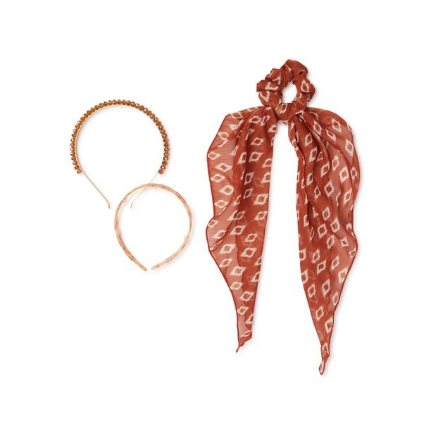Time and Tru Women's Brown Headbands and Hair Tie Tail, 3-Pack - Walmart.com | Walmart (US)
