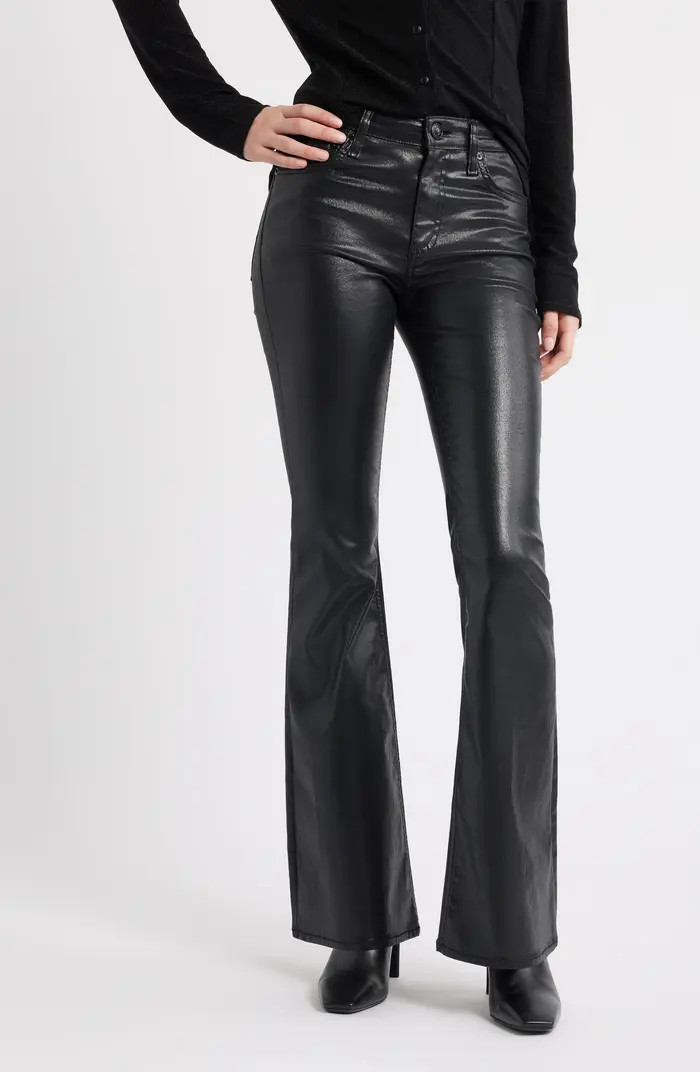 Flexi Dahlia Coated Mid Rise Flare Jeans | Nordstrom