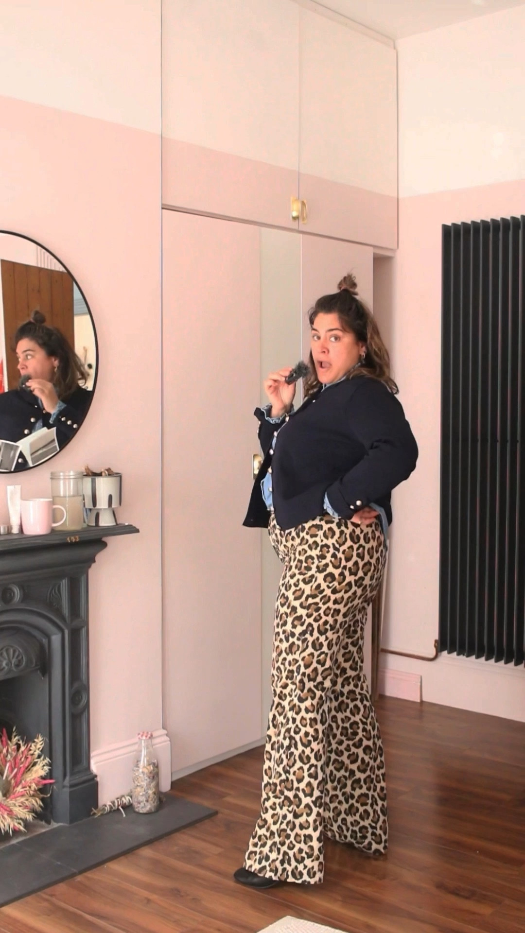 Zara leopard print trousers {XL} Zara cardigan {XL} HM denim top {XL} midsize outfit // midsize fashion// spring outfits // leopard is a neutral 

#LTKover40 

#LTKmidsize #LTKstyletip