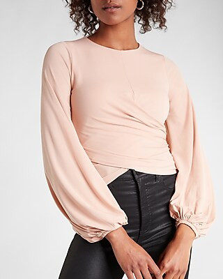 Twist Front Balloon Sleeve Top | Express