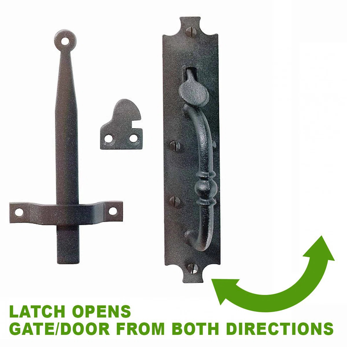 Cast Iron Door Latch, 10-Inch Colonial Norfolk Black Rustic Wrought Iron Gate and Cabinet Hardwar... | Wayfair North America