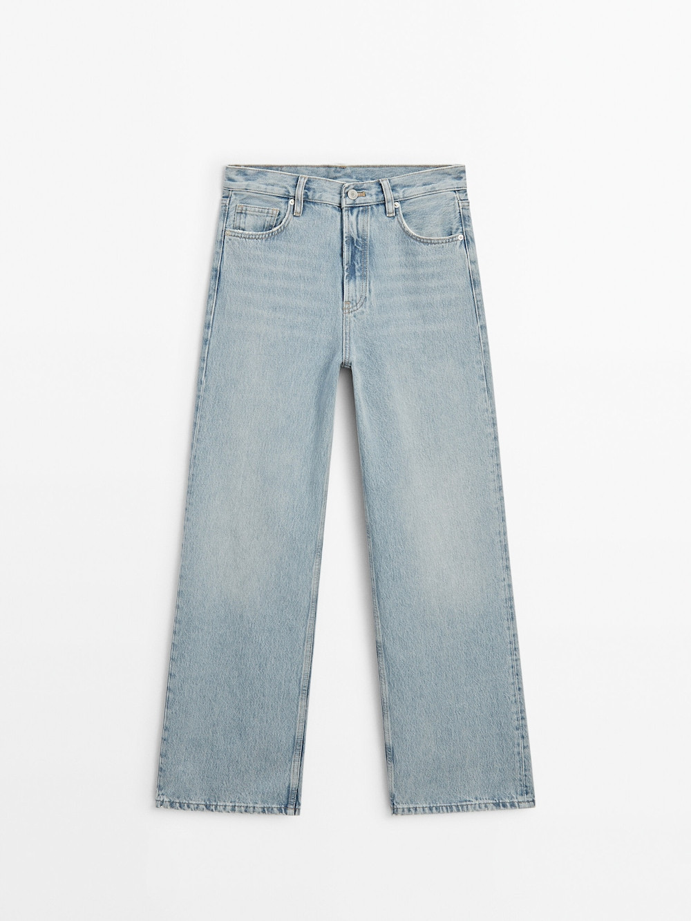 Wide-leg high-waist jeans | Massimo Dutti US