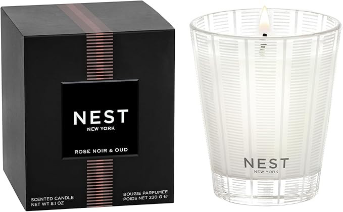 NEST New York Scented Classic Candle, Rose Noir & Oud - 8.1 oz - Up to 60-Hour Burn Time - Reusab... | Amazon (US)