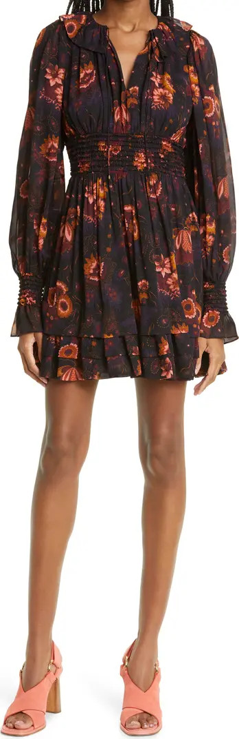Ulla Johnson Adara Floral Long Sleeve Silk Dress | Nordstrom | Nordstrom