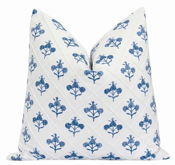 Milledge Blue Floral Pillow | Land of Pillows