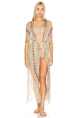 Luli Fama Here Comes The Sun Long Poncho in Multicolor from Revolve.com | Revolve Clothing (Global)