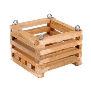 6 in. Square Wooden Basket | The Home Depot