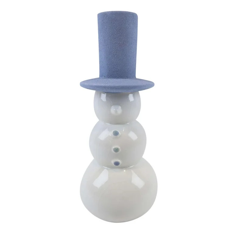 Decoración de Mesa Navideña Snowman de Cerámica, Azul y Blanco, 8", de Holiday Time | Walmart (US)
