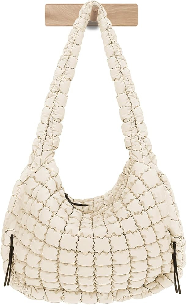 Puffer Tote Bag for Women - Large LightWeight Quilted Padding Hobo Bag | Amazon (US)