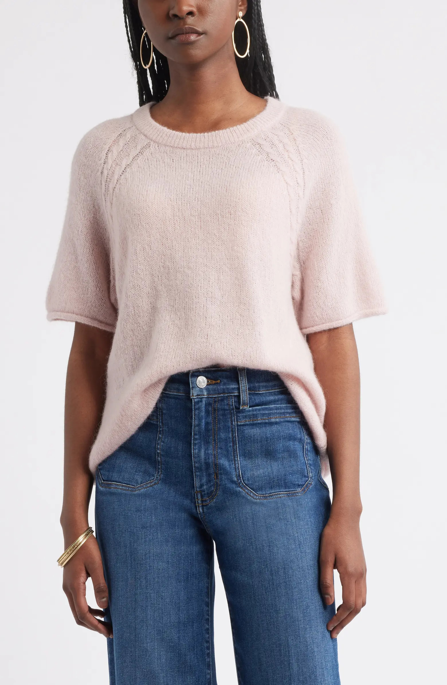 Treasure & Bond Relaxed Short Sleeve Sweater | Nordstrom | Nordstrom
