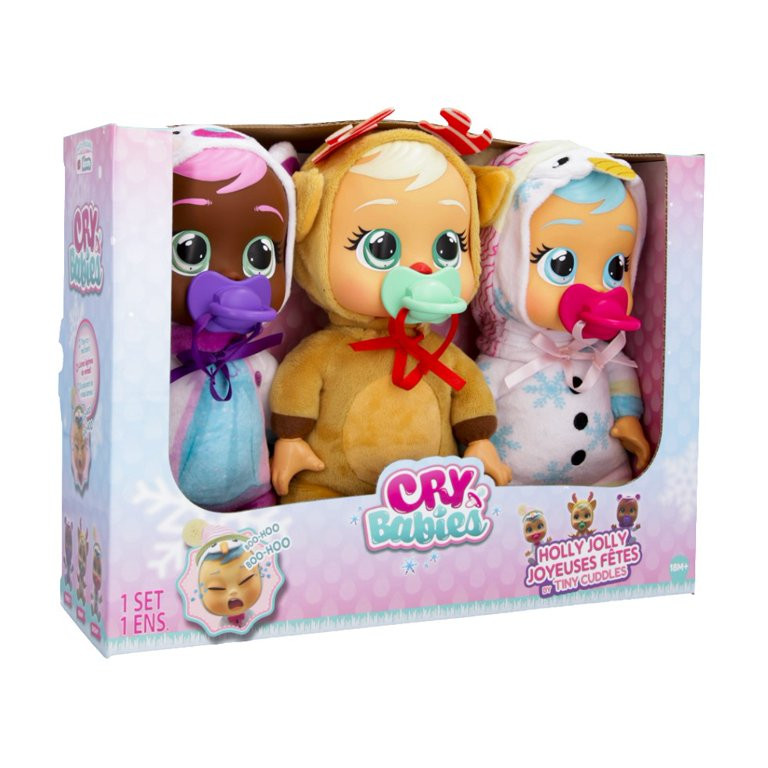 Cry Babies Tiny Cuddles Holly Jolly Edition 3pk 9-inch Baby Dolls. Ages 18+ Months | Walmart (US)